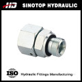 hydraulic male and female swivel joint fitting captive seal